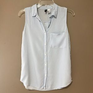 Stripped button up tank